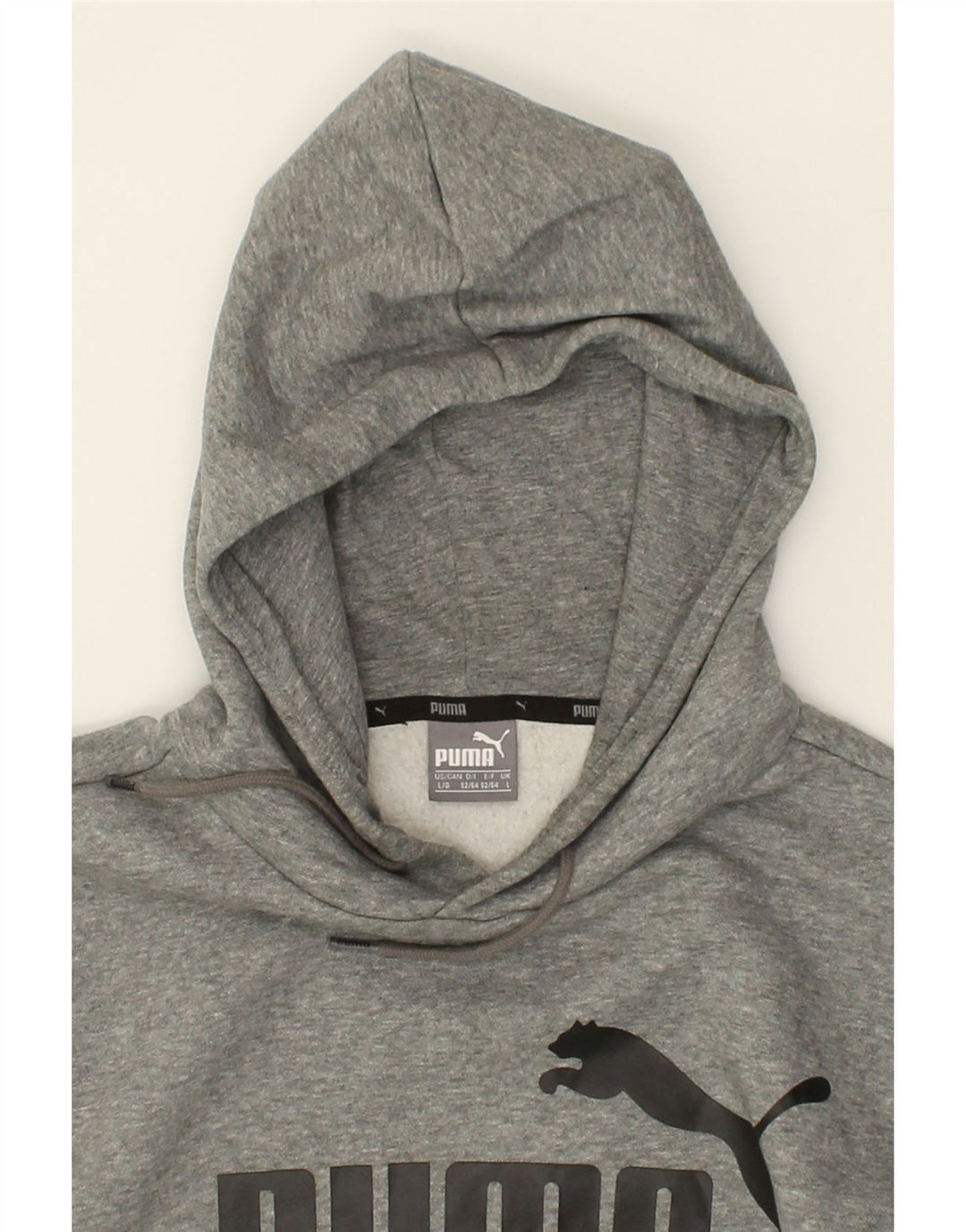 PUMA Mens Graphic Hoodie Jumper Large Grey Vintage Puma and Second-Hand Puma from Messina Hembry 