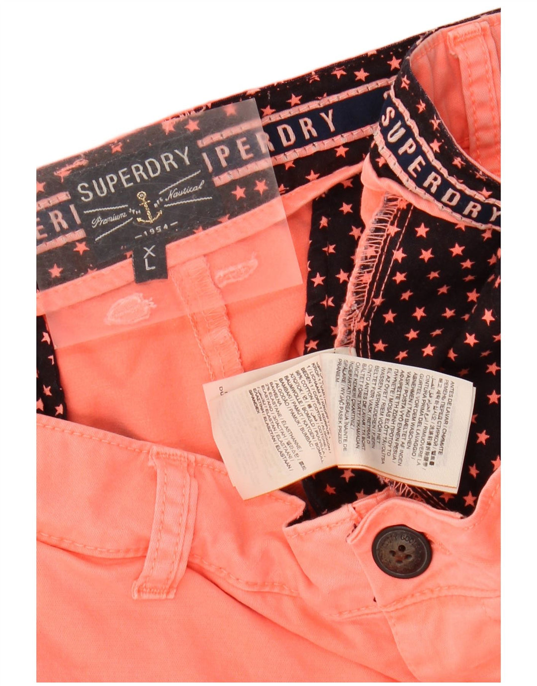SUPERDRY Womens Chino Shorts XL W36 Pink Cotton