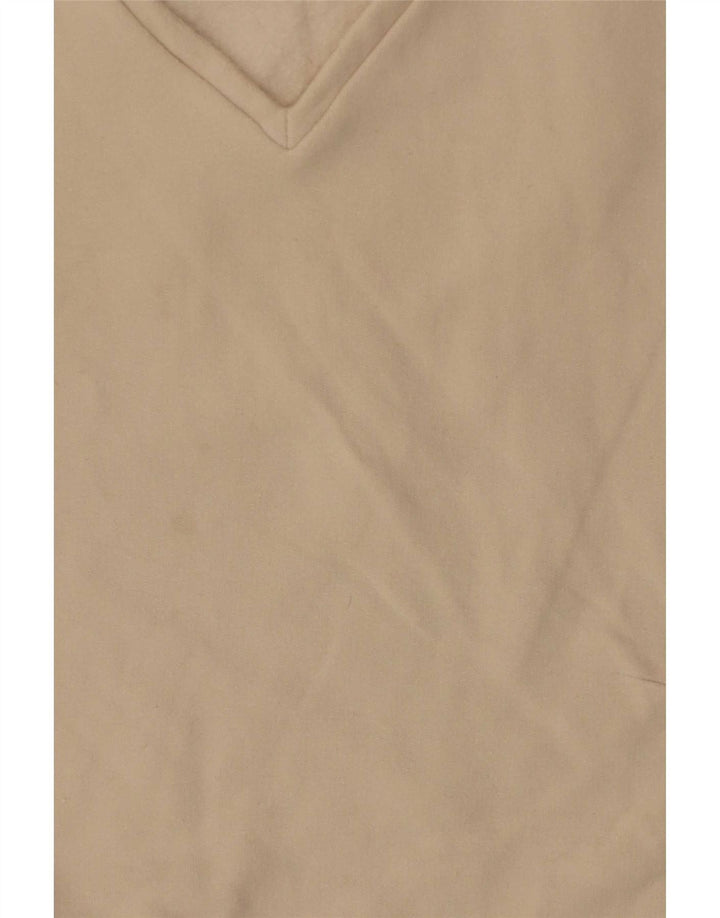 Max Mara Dame Top Langærmet UK 10 Lille Beige Bomuld