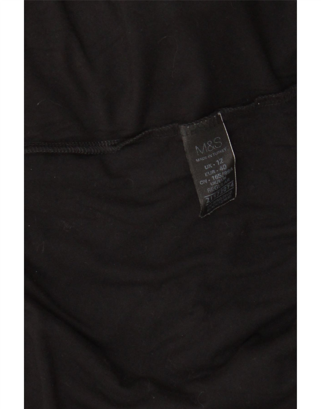 Marks & Spencer Dame Langærmet A-line Kjole UK 12 Medium Black Viscose