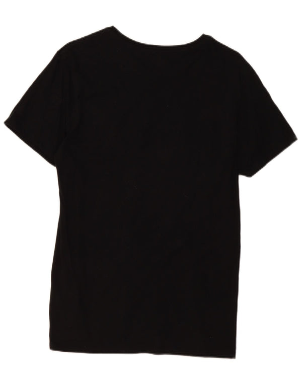Lacoste Dame T-Shirt Top UK 14 Medium Sort Bomuld