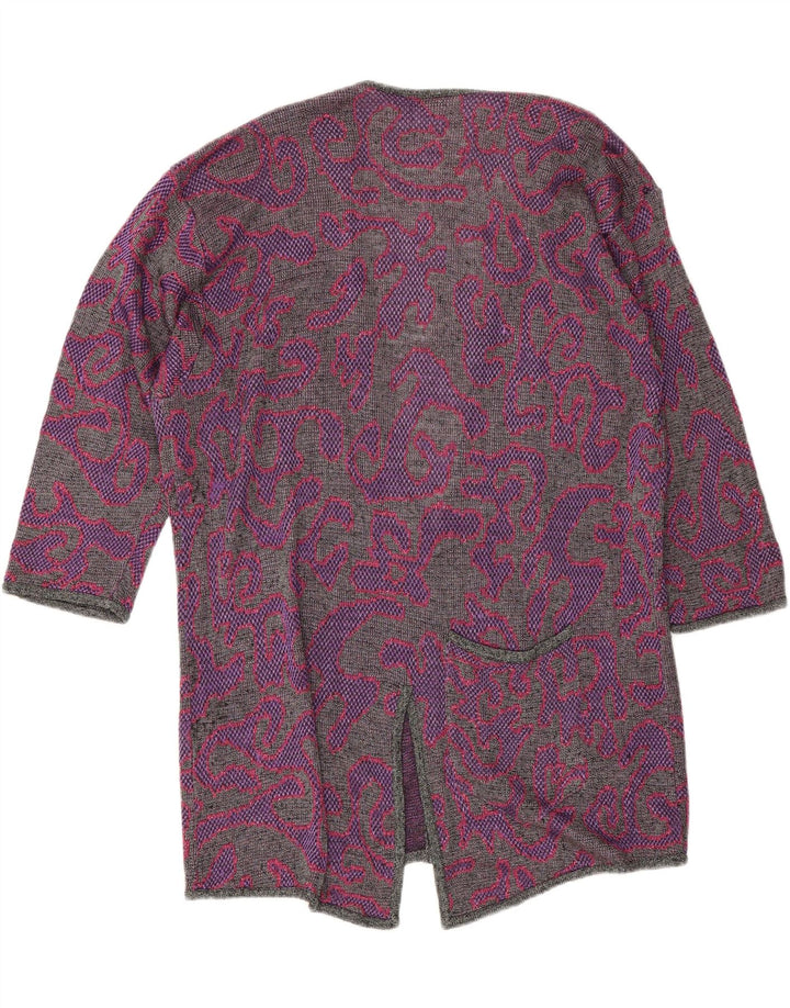 Di Bari kvinders abstrakt mønster cardigan sweater IT 40 Lille lilla