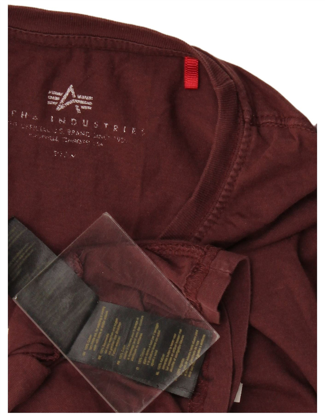 Alpha Industries Herre grafisk T-shirt Top Medium Bourgogne Bomuld
