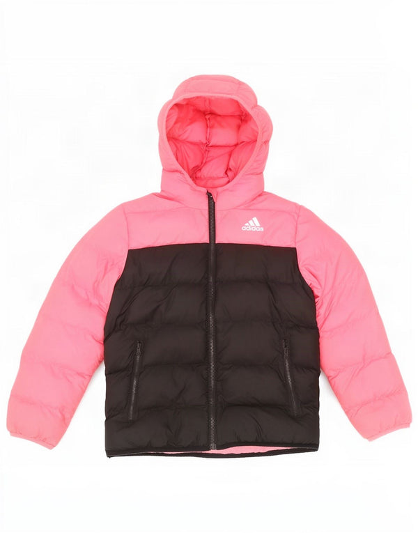 Adidas Piger Polstret Hættejakke 9-10 år Pink Colourblock Polyester