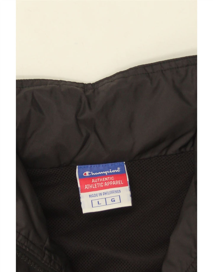 CHAMPION Grafisk regnjakke til mænd UK 40 Stor sort farveblok