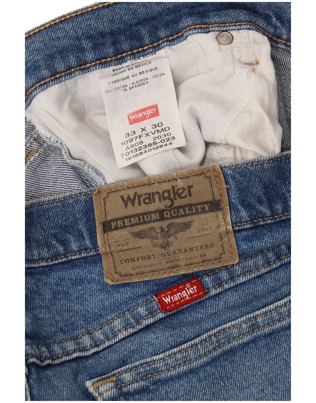 Wrangler Straight Jeans til mænd W33 L30 blå bomuld