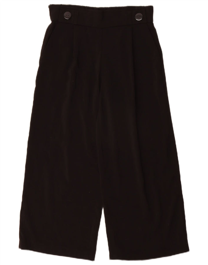 Zara Womens Vide Ben Cropped Trousers Small W26 L25 Black Polyester