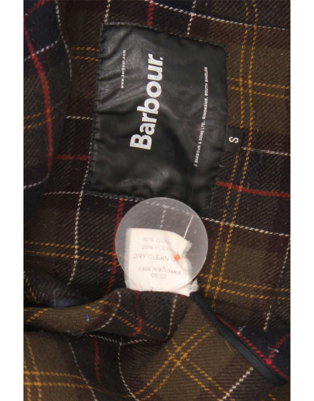 Barbour Herre Hooded Duffel Coat UK 36 Small Navy Blue Wool