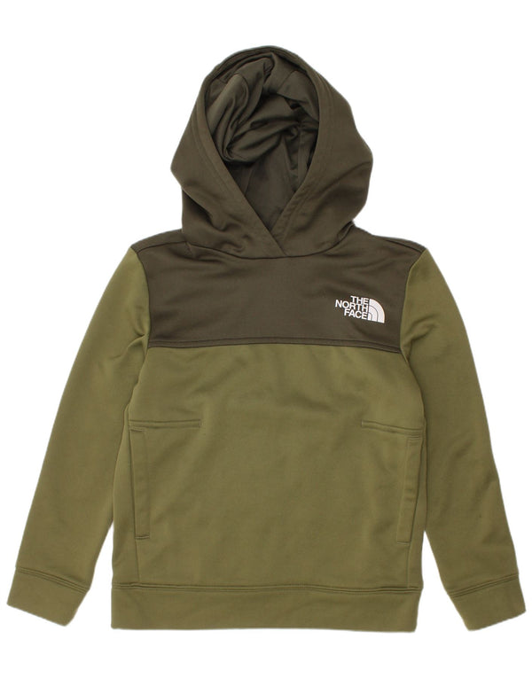 The North Face Boys Hoodie Jumper 5-6 år XS Khaki Colourblock Polyester