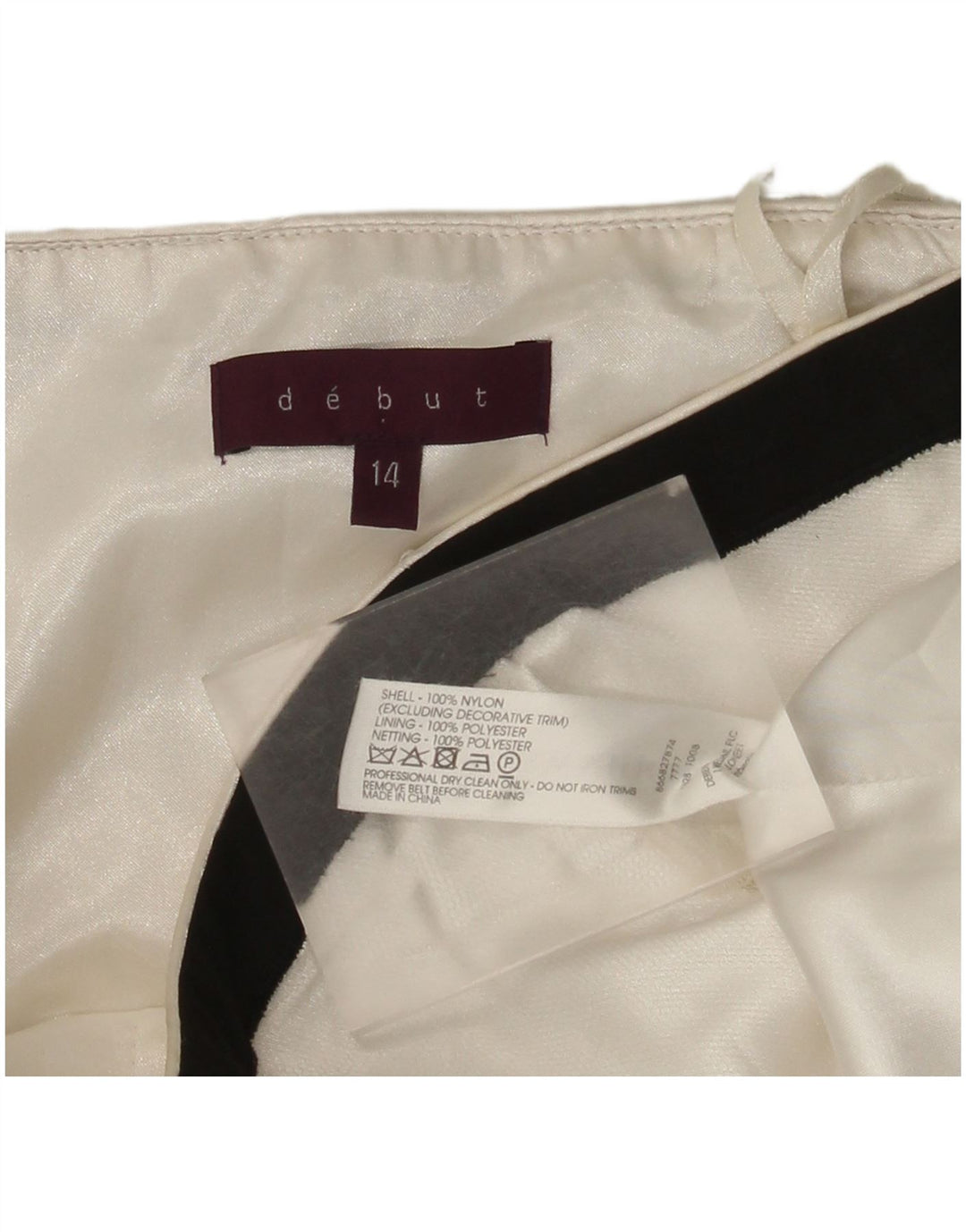 Debut Dame Stropløs Kjole UK 14 Medium White Floral Nylon