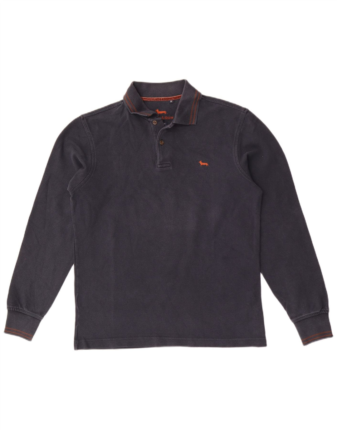 Harmont & Blaine Langærmet herre poloshirt med normal pasform Medium marineblå