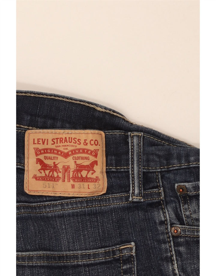 LEVI'S Herre 511 tilspidsede jeans W31 L32 Blå Bomuld