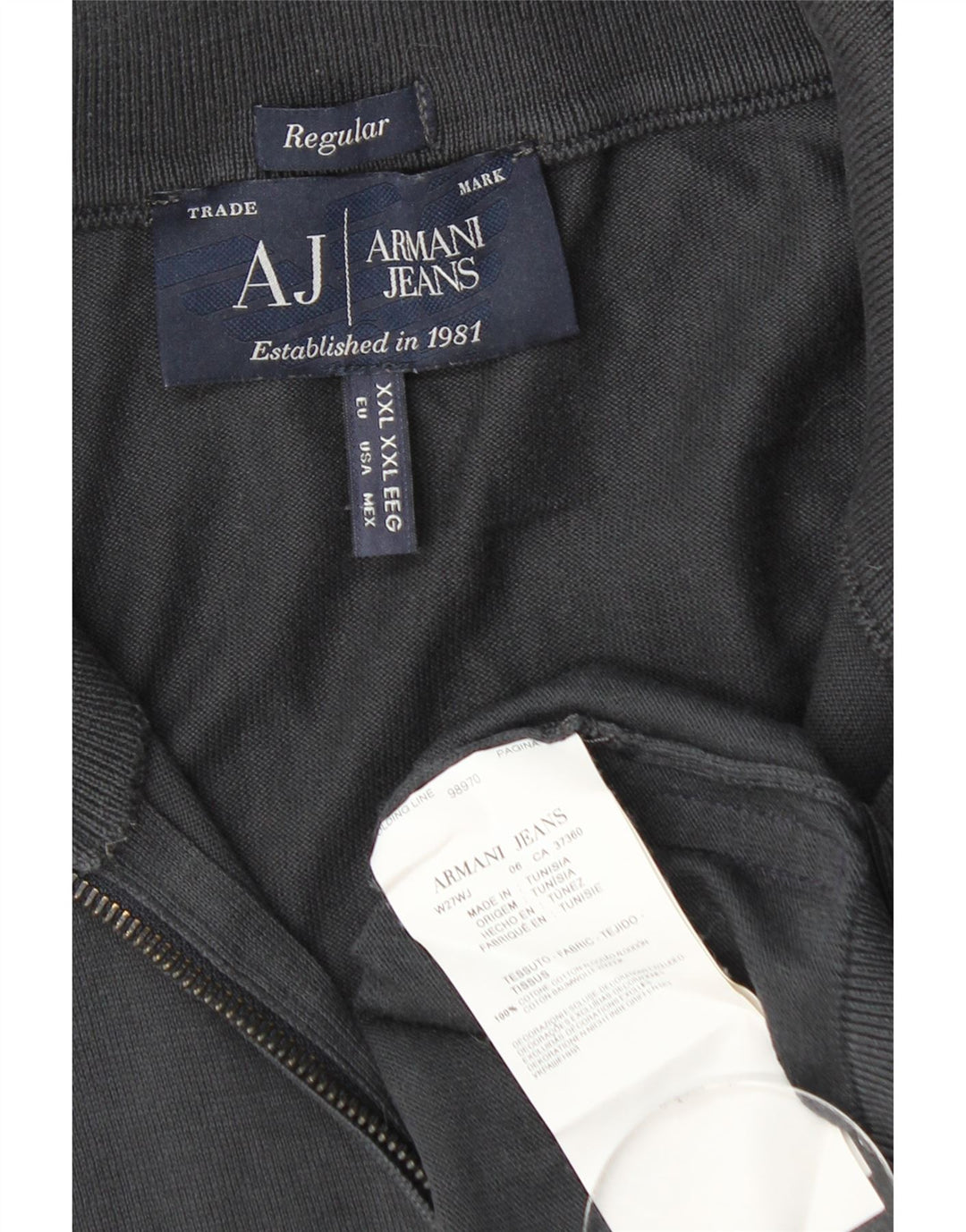 Armani Jeans Herre cardigan sweater 2XL marineblå bomuld