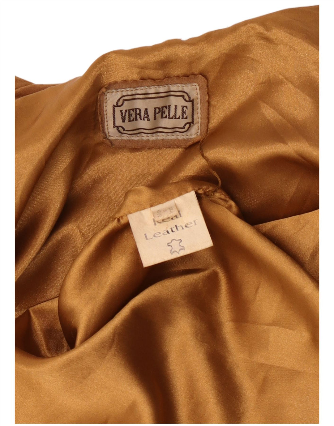 Vintage dame ruskindsjakke UK 14 Stort beige læder