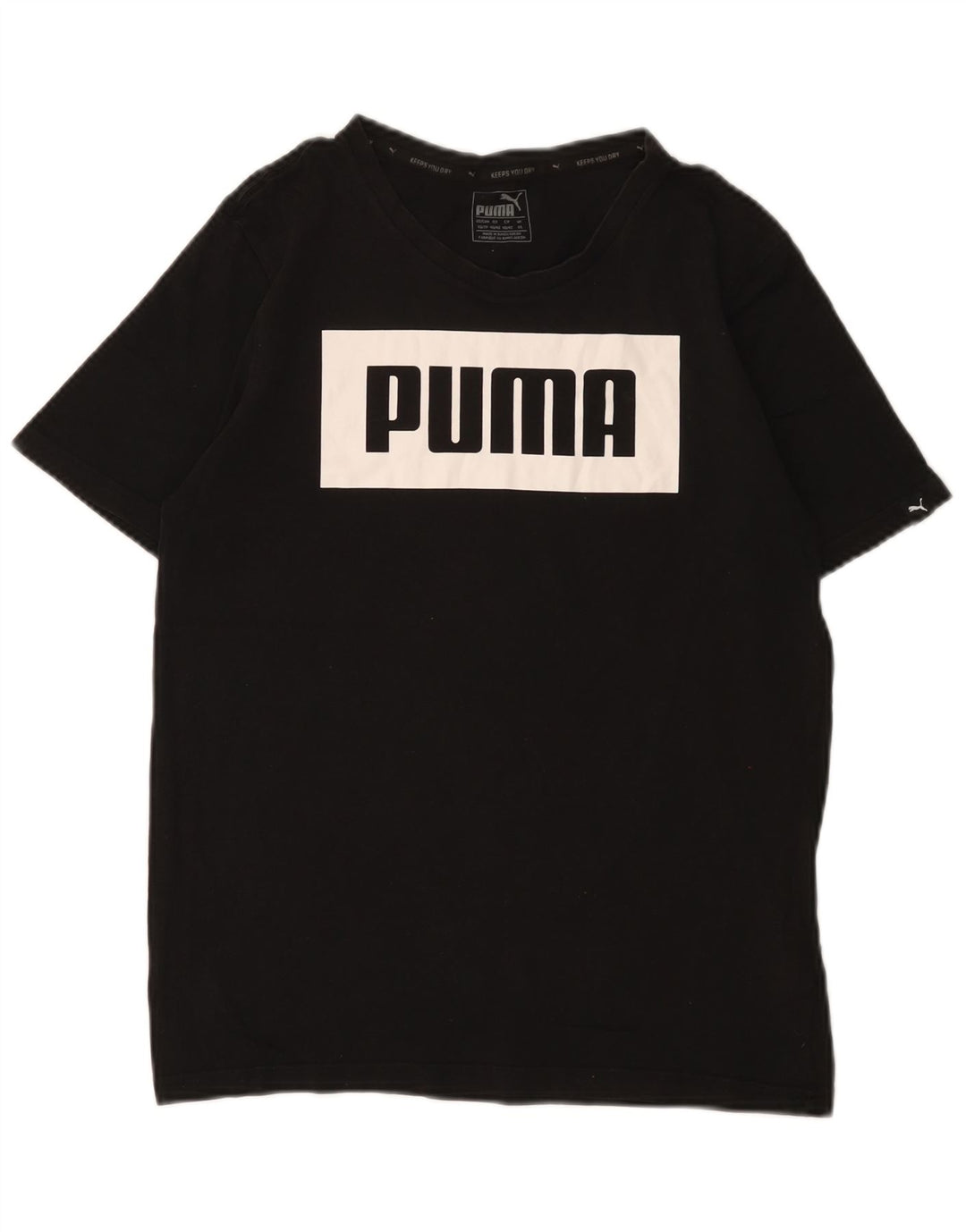 Puma Herre Grafisk T-Shirt Top XS Sort Bomuld