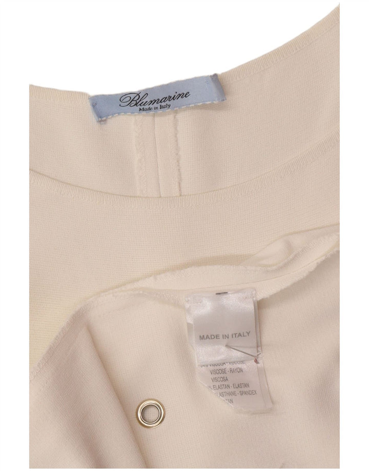 Blumarine Kvinder Off Shoulder Kjole UK 10 Small White Viscose