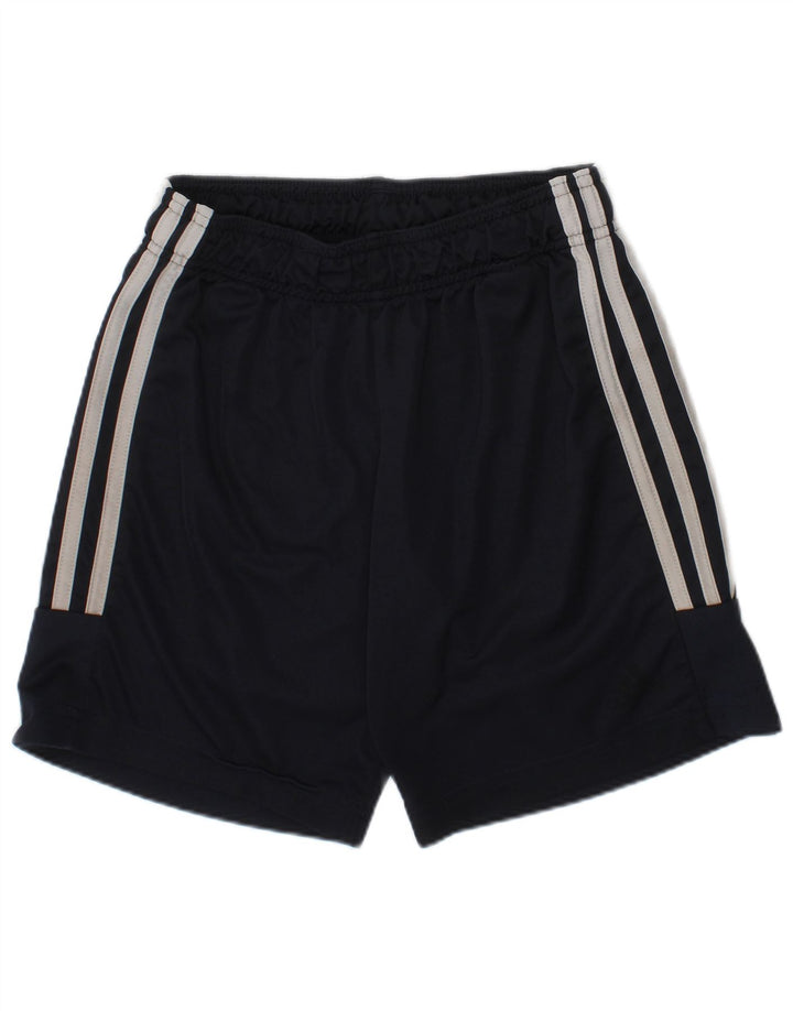 ADIDAS Boys Aeroready Sport Shorts 7-8 Years Navy Blue Polyester