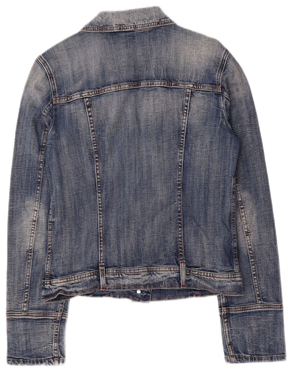 Benetton Dame denimjakke UK 14 Stor Blå Bomuld