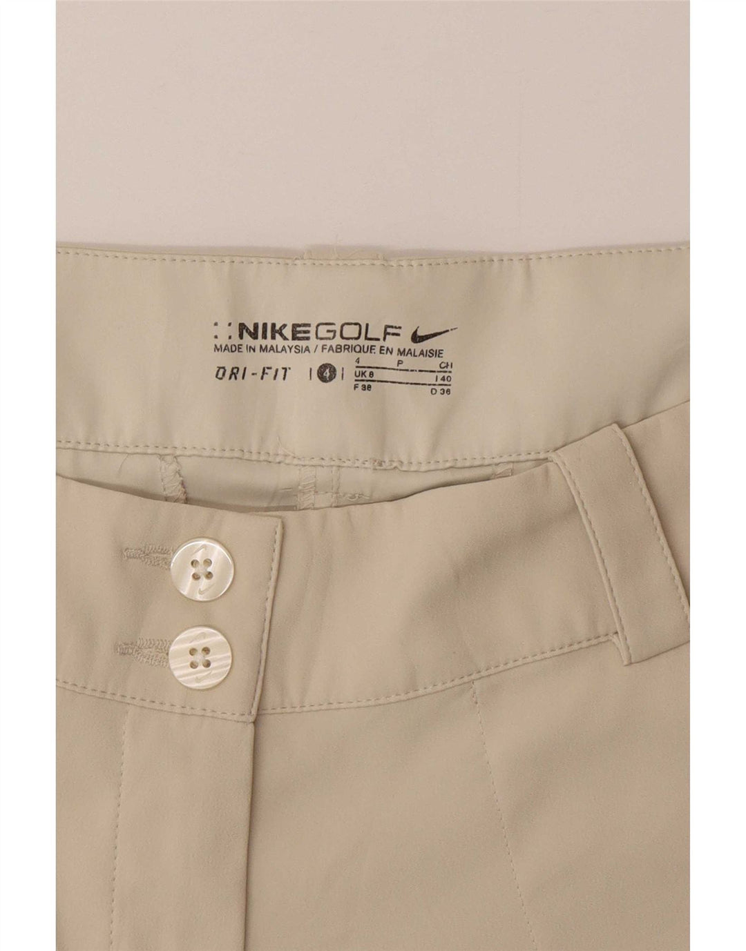 Nike Herre Dri Fit Chino Shorts UK 8 Small W30 Beige Polyester
