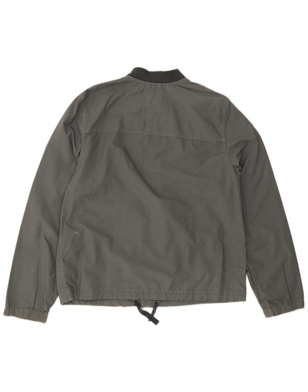 Gap Herre Bomber Jacket UK 40 Stor Grå Bomuld