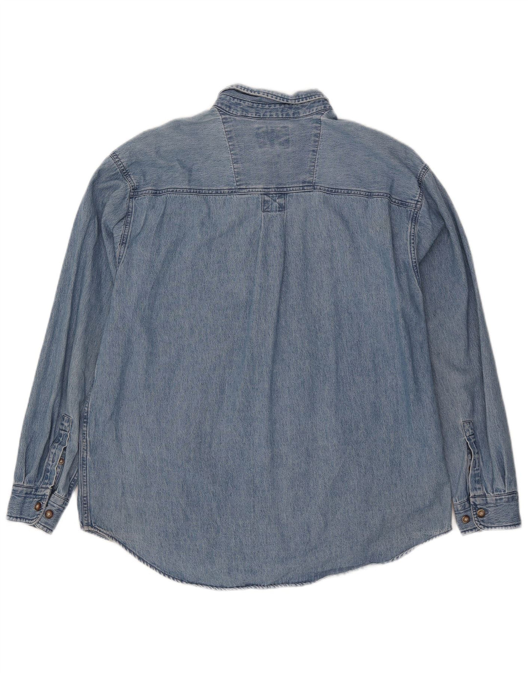 Wrangler denimskjorte til mænd, stor blå bomuld