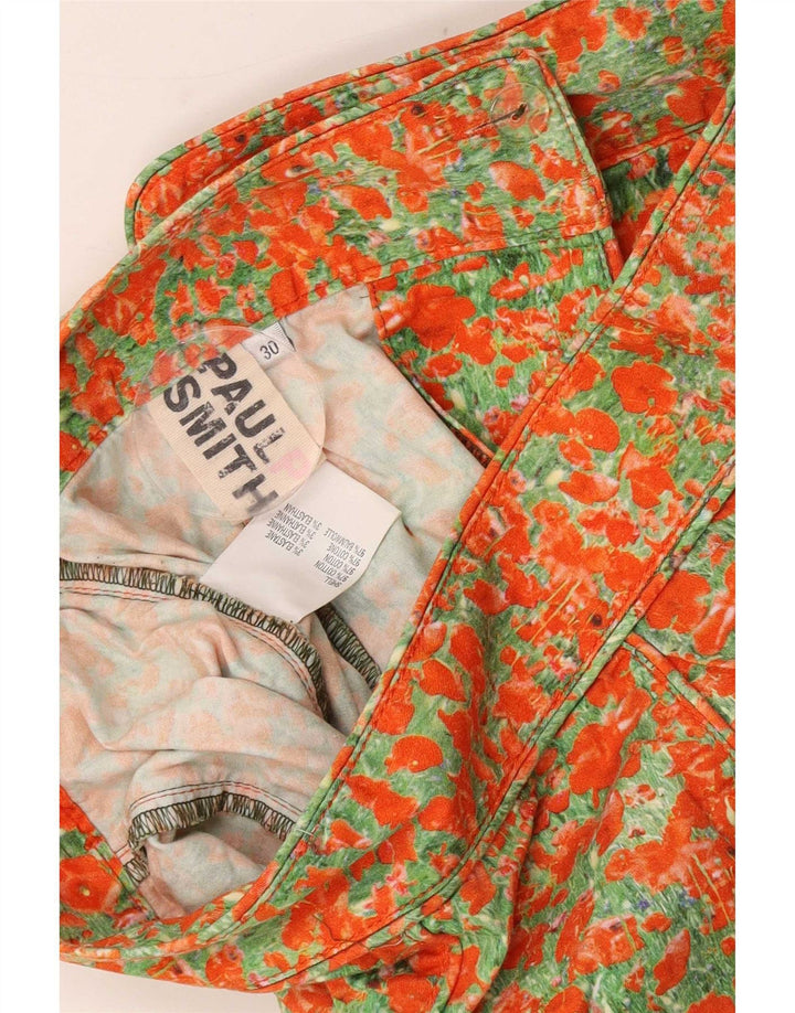 Paul Smith Kvinders abstrakt mønster A-linje nederdel Medium W30 Orange Bomuld