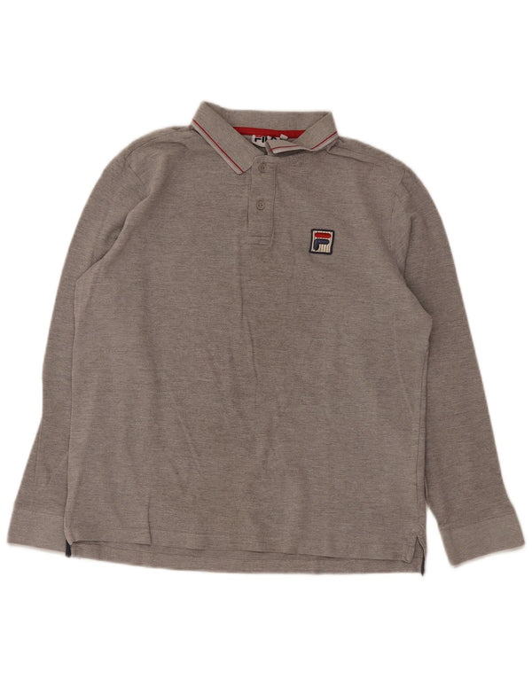 Fila Boys Langærmet Polo Shirt 15-16 År Stor Grå Bomuld