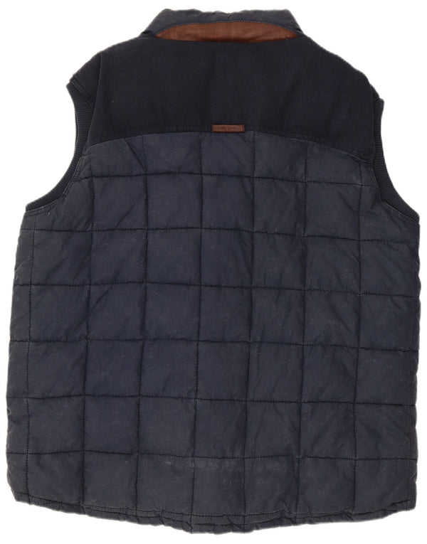 Fat Face Herre Polstret Gilet UK 42 XL Navy Blue Flecked Bomuld