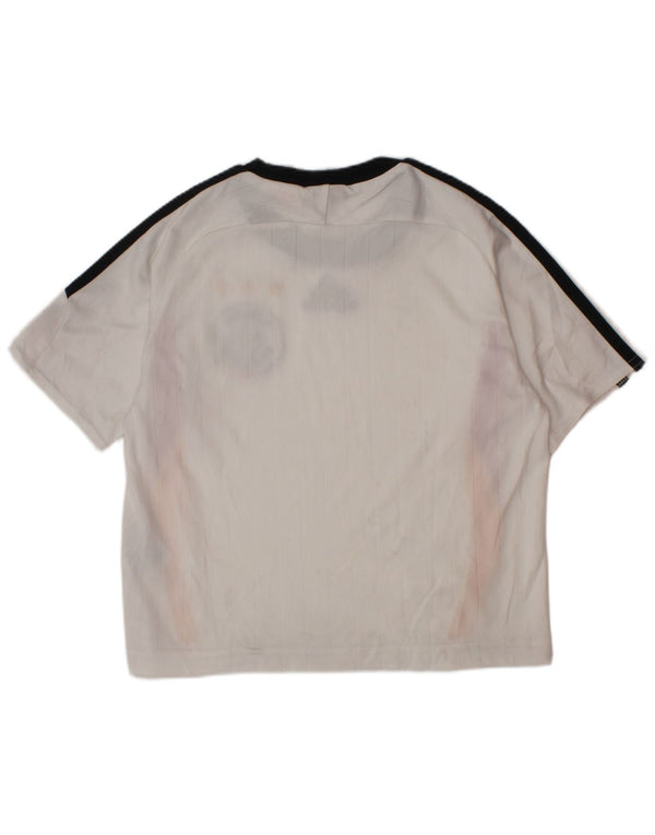 Adidas Boys Deutscher Fussball Bund Grafisk T-Shirt Top 3-4 År Hvid