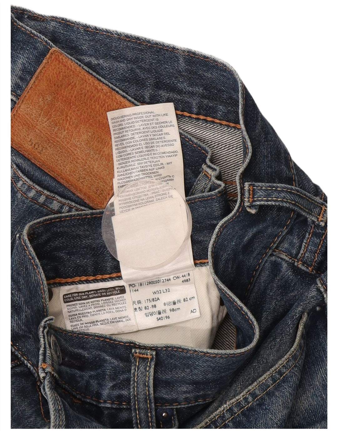 Levi's Herre 501 lige jeans W32 L32 blå bomuld