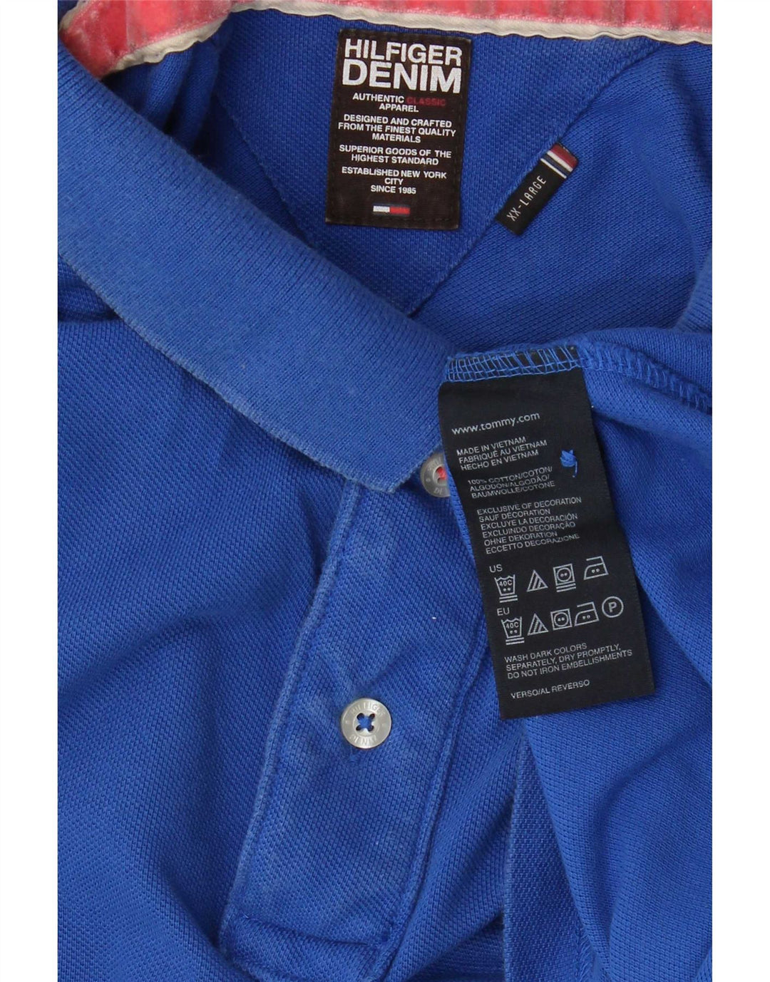 Tommy Hilfiger Polo Shirt til mænd 2XL Blå Bomuld