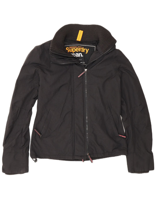 Superdry Womens Regular Fit Windbreaker Jacket UK 16 Large Black Nylon