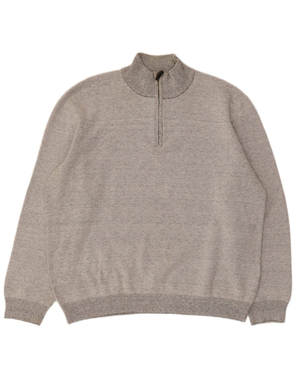 Superdry Sweatshirt med lynlås til mænd 2XL Grå Flecked Bomuld