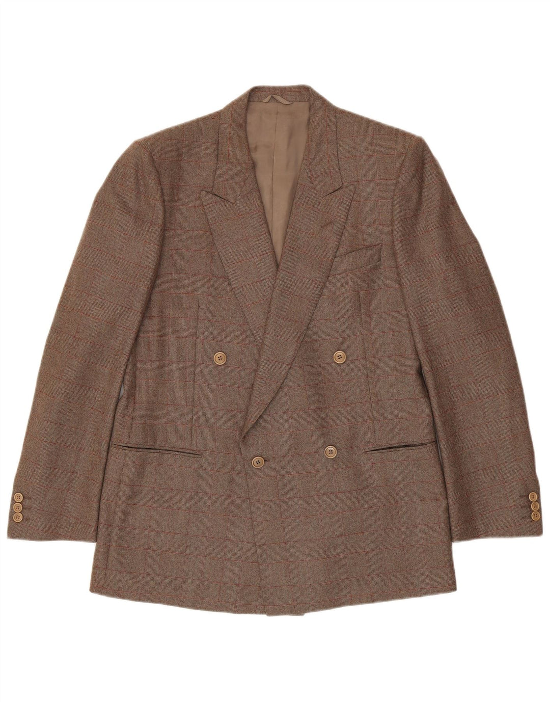 Corneliani Herre dobbeltradet blazerjakke IT 50 Stor brun ternet