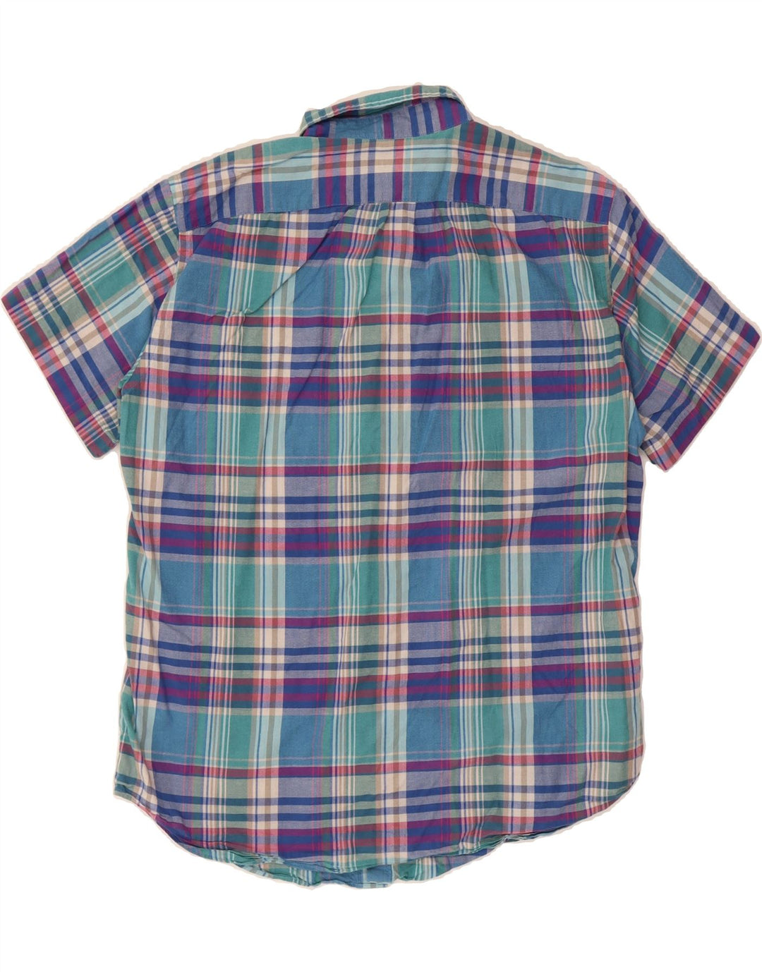 J. CREW Mens Short Sleeve Shirt Large Multicoloured Check Cotton Vintage J. Crew and Second-Hand J. Crew from Messina Hembry 