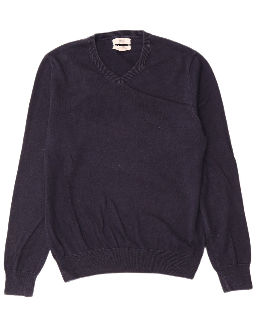 Marks & Spencer Herre V-hals sweater Medium marineblå bomuld