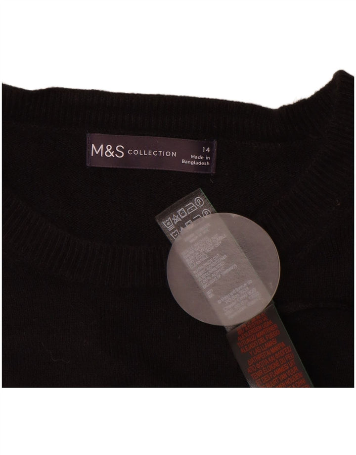 Marks & Spencer Dame sweater med rund hals DK 14 Stor sort akryl