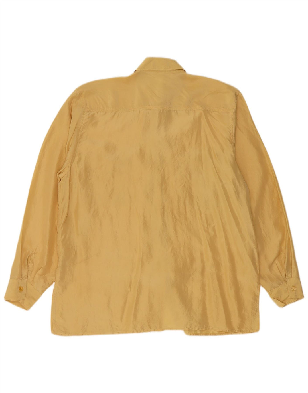 LINEAV Oversized skjortebluse til kvinder EU 40 Medium Gul Silke