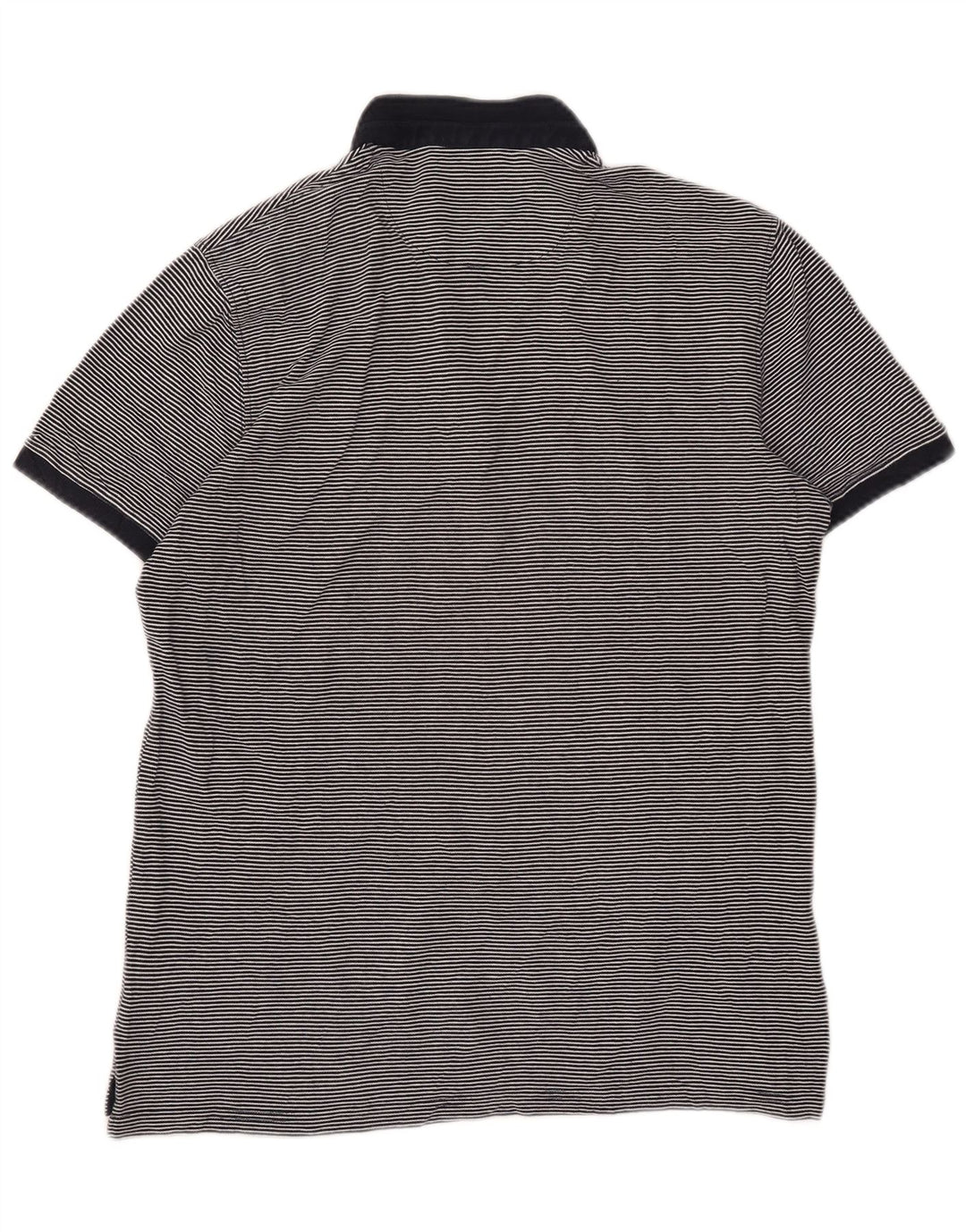 Massimo Dutti herre poloshirt Stor marineblå nålestribet bomuld