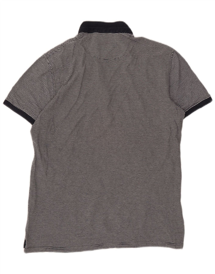 Massimo Dutti herre poloshirt Stor marineblå nålestribet bomuld