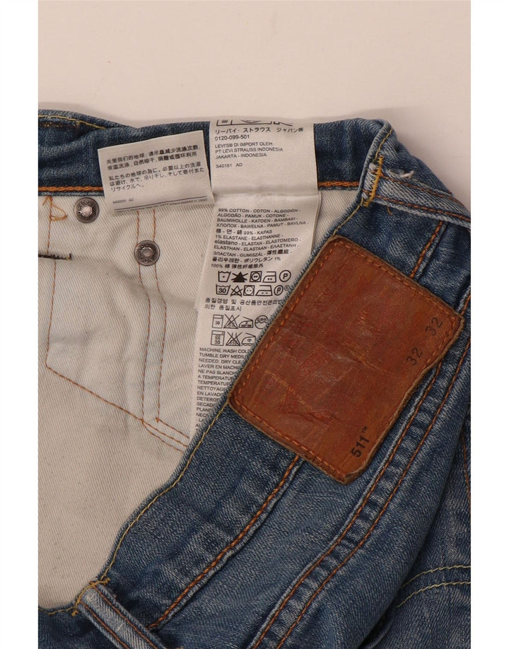 Levi's Herre 511 Slim Jeans W32 L32 Blå Bomuld