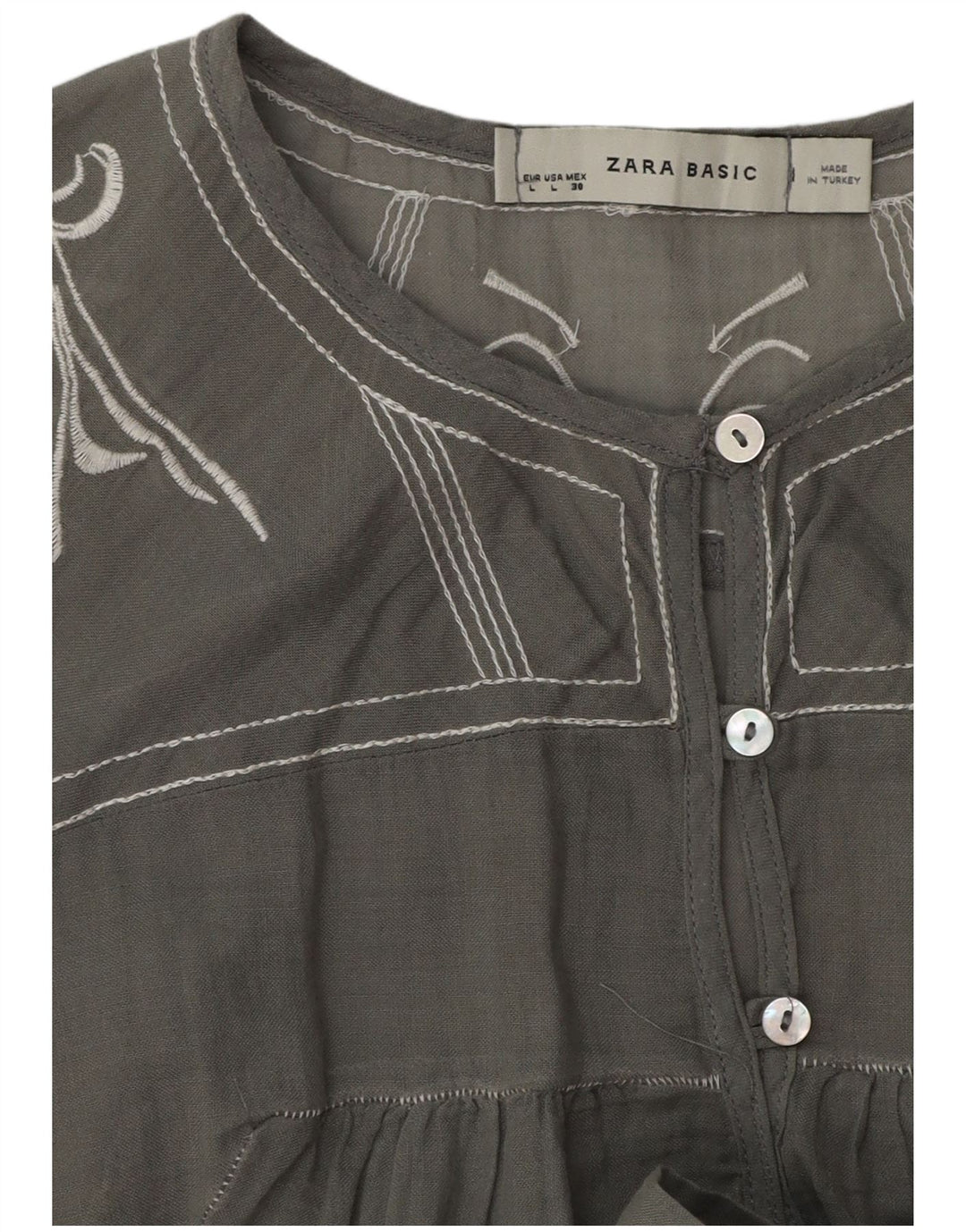 Zara Dame Tunika Top UK 16 Stor Grå