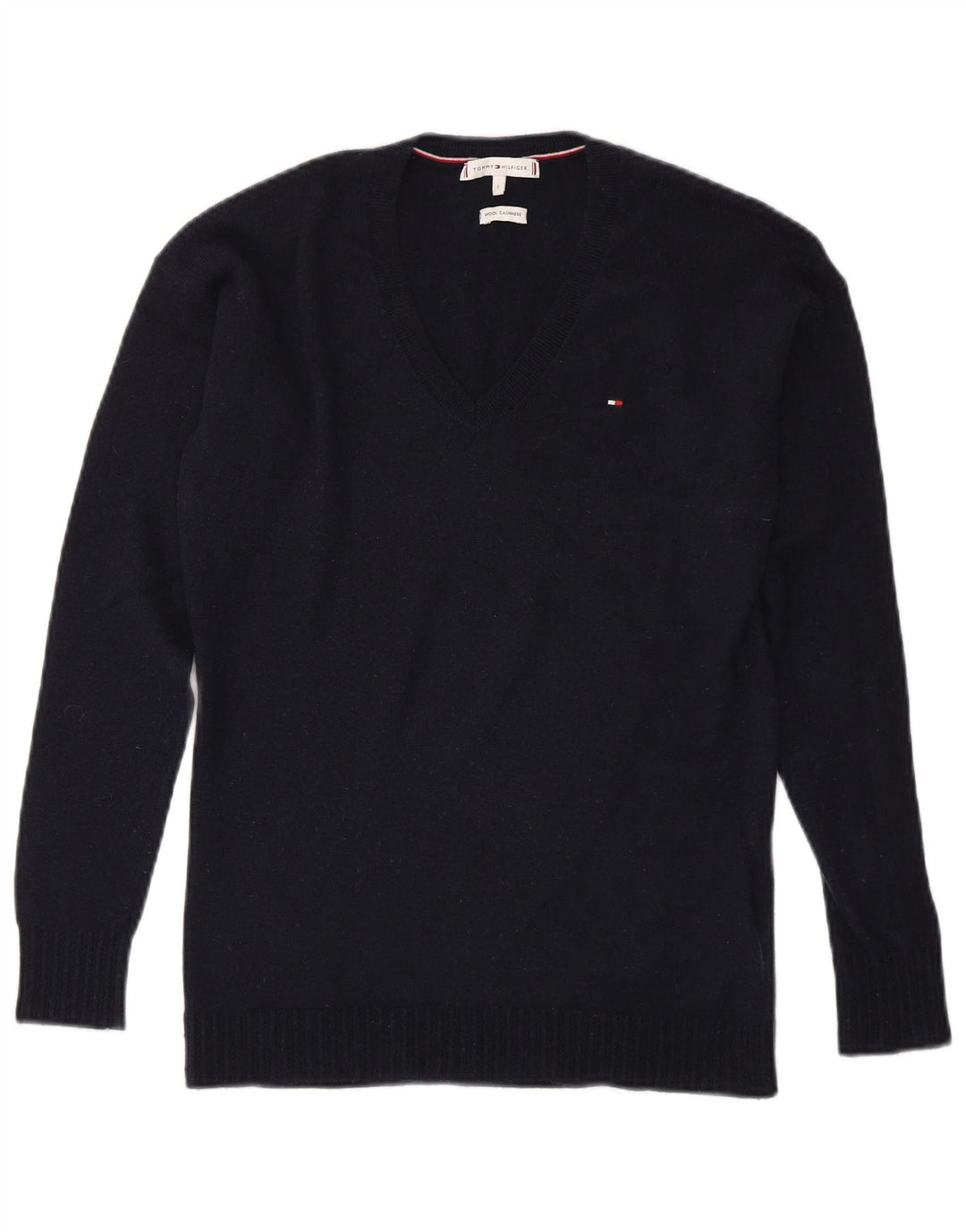 TOMMY HILFIGER Herre V-hals sweater lille marineblå uld