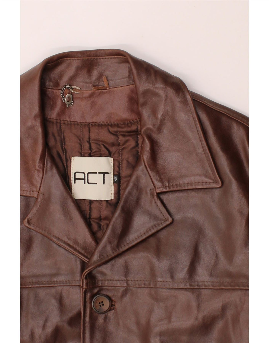 VINTAGE Mens Leather Jacket IT 48 Medium Brown Vintage Vintage and Second-Hand Vintage from Messina Hembry 