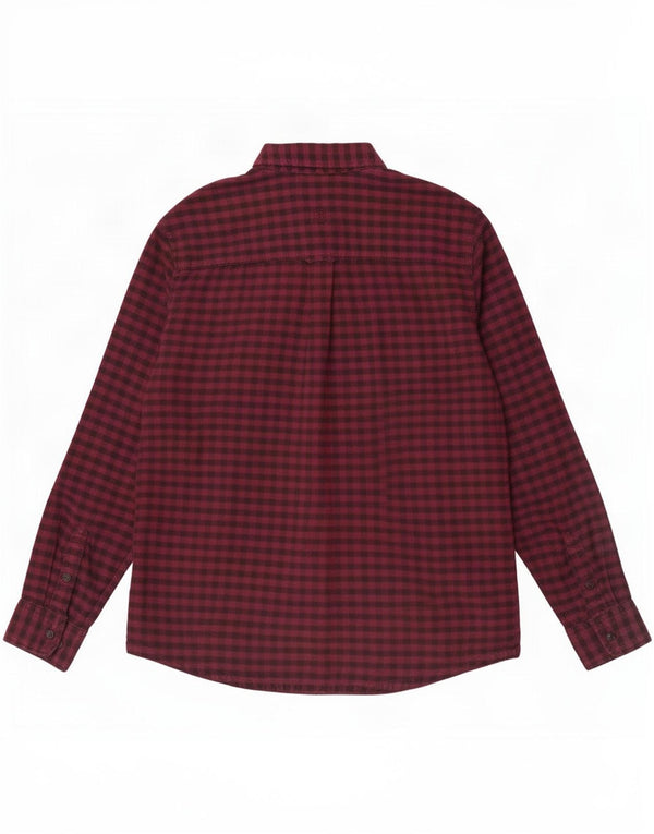 Fat Face Herre Flannel Shirt XL Burgundy Gingham Cotton