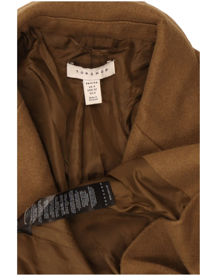 Topshop Petite Oversized Dobbeltradet Frakke UK 4 XS Brun