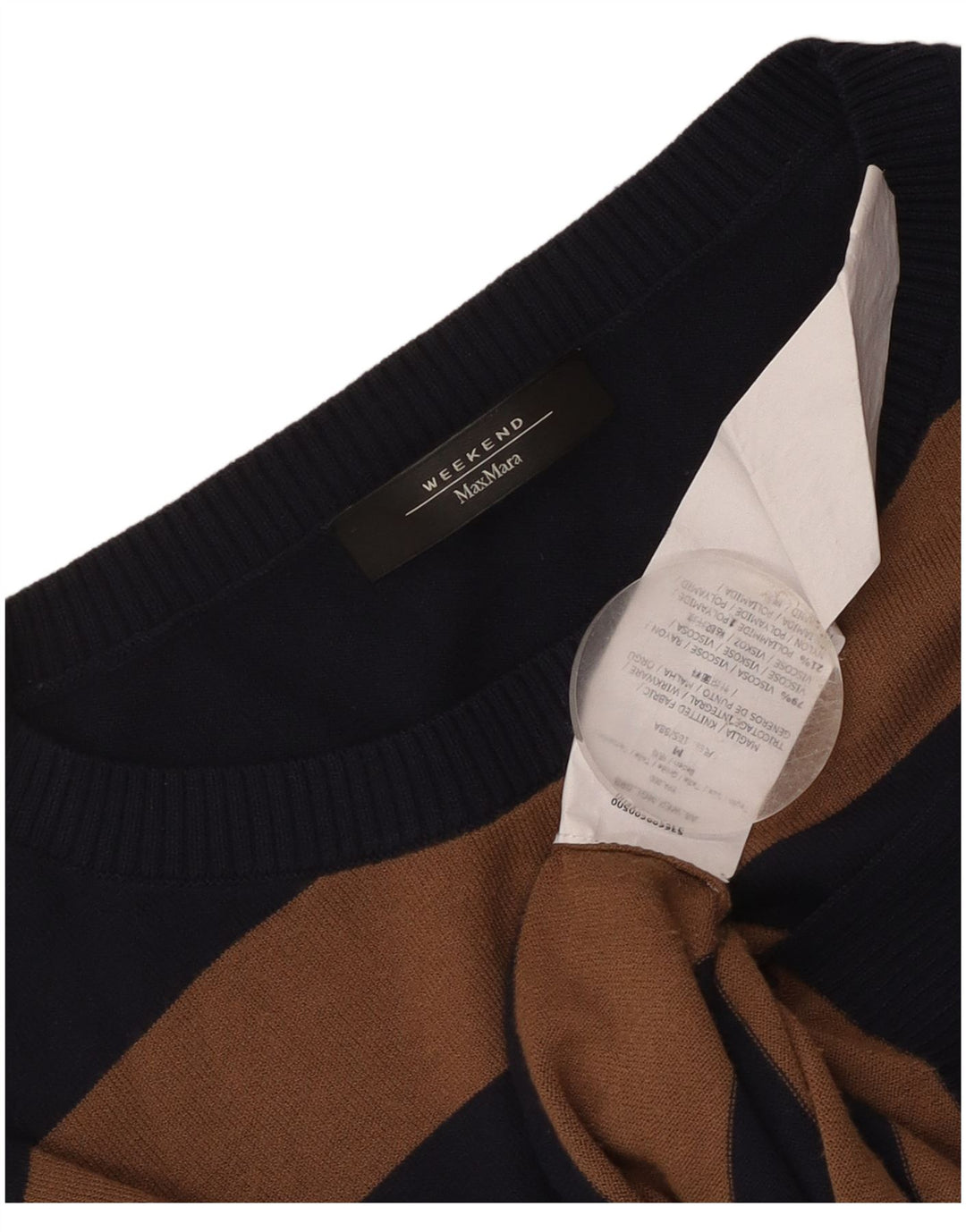 Max Mara Dame Weekend Boat Neck Jumper Sweater UK 14 Medium Navy Blue