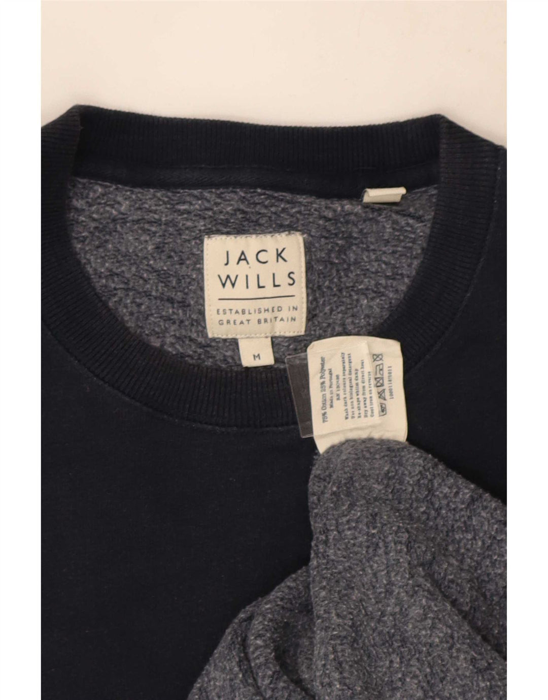 Jack Wills Herre Grafisk Sweatshirt Jumper Medium Navyblå Bomuld