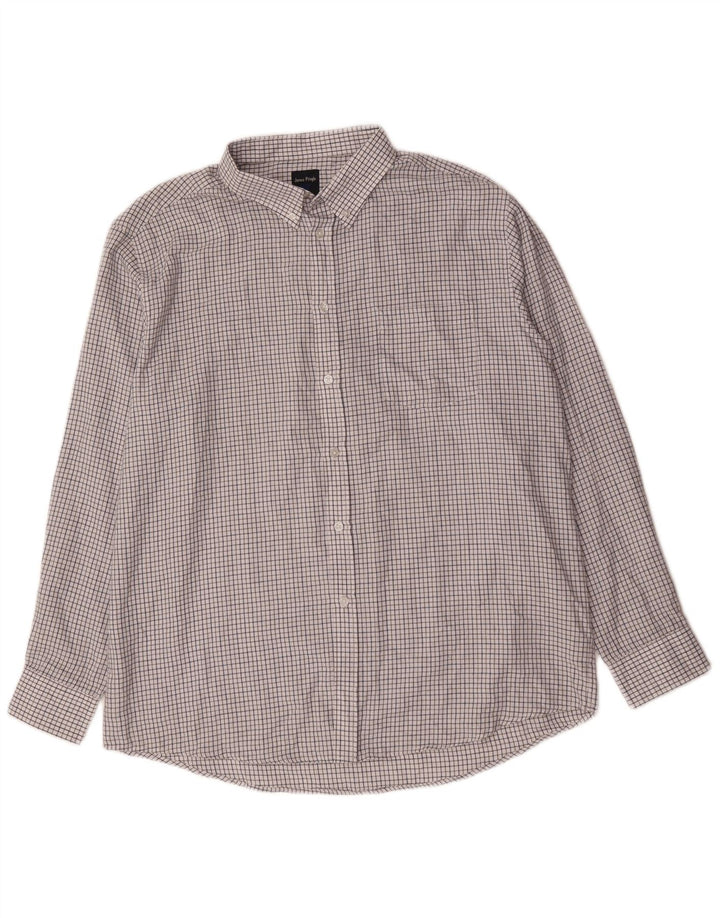 James Pringle herreskjorte XL hvid ternet polyester