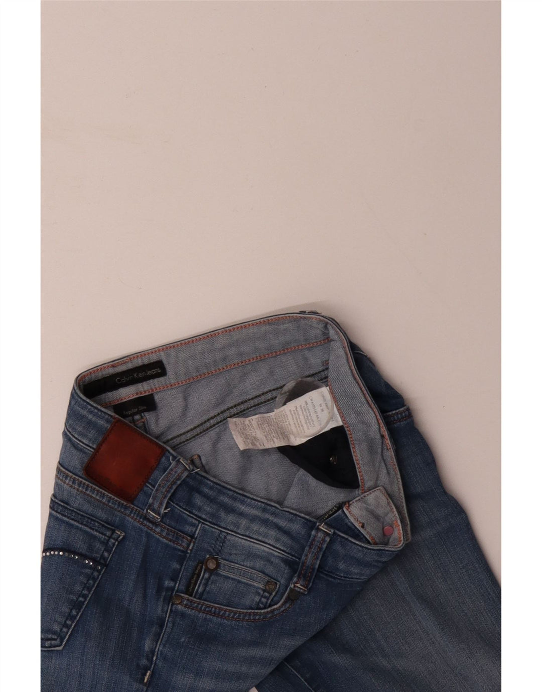 CALVIN KLEIN Dame Regular Fit Slim Jeans W28 L33 Blå Bomuld